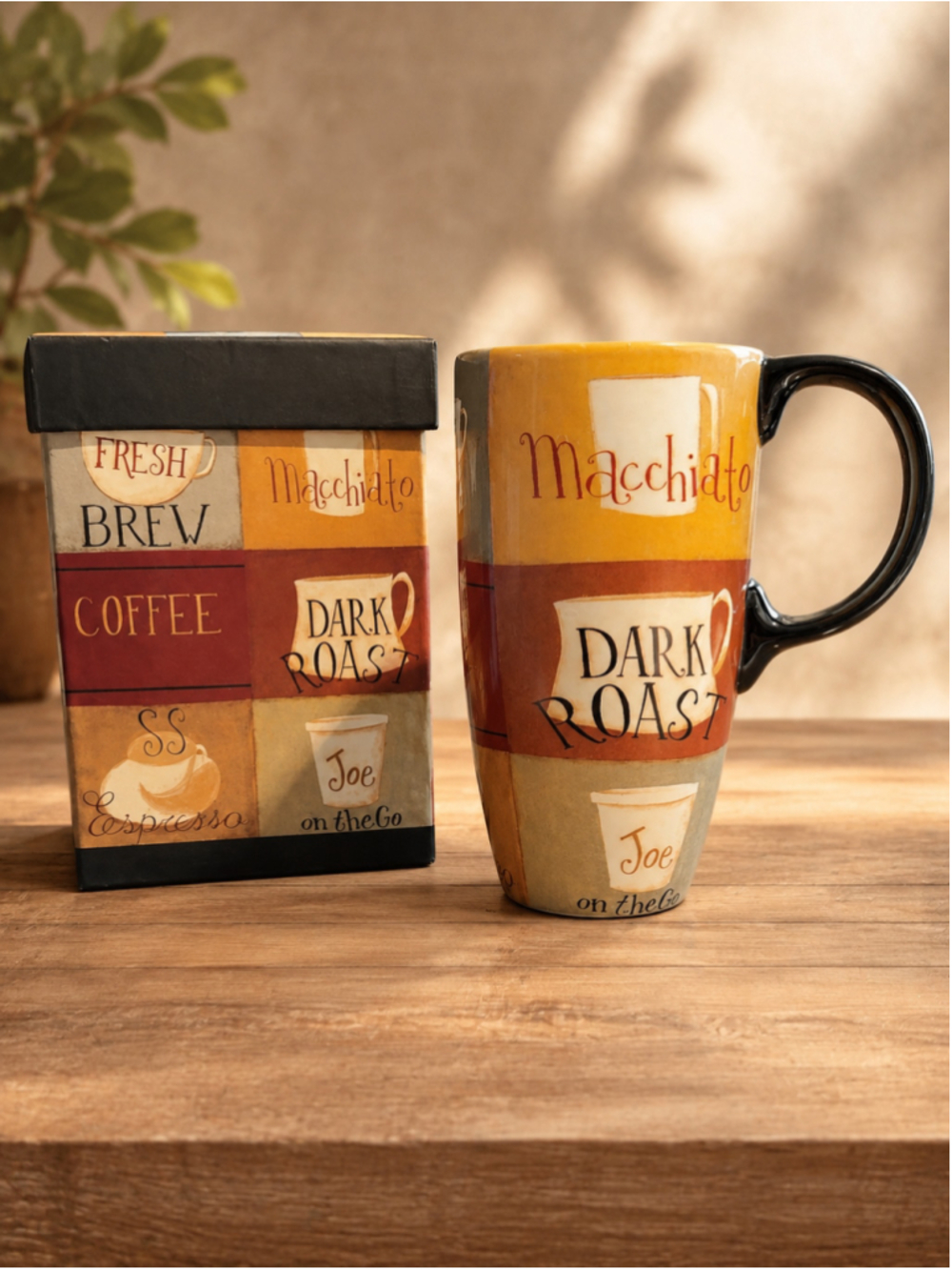 Cypress Home Tall Coffee Mug – Macchiato Dark Roast Joe – 16 oz – New in Box